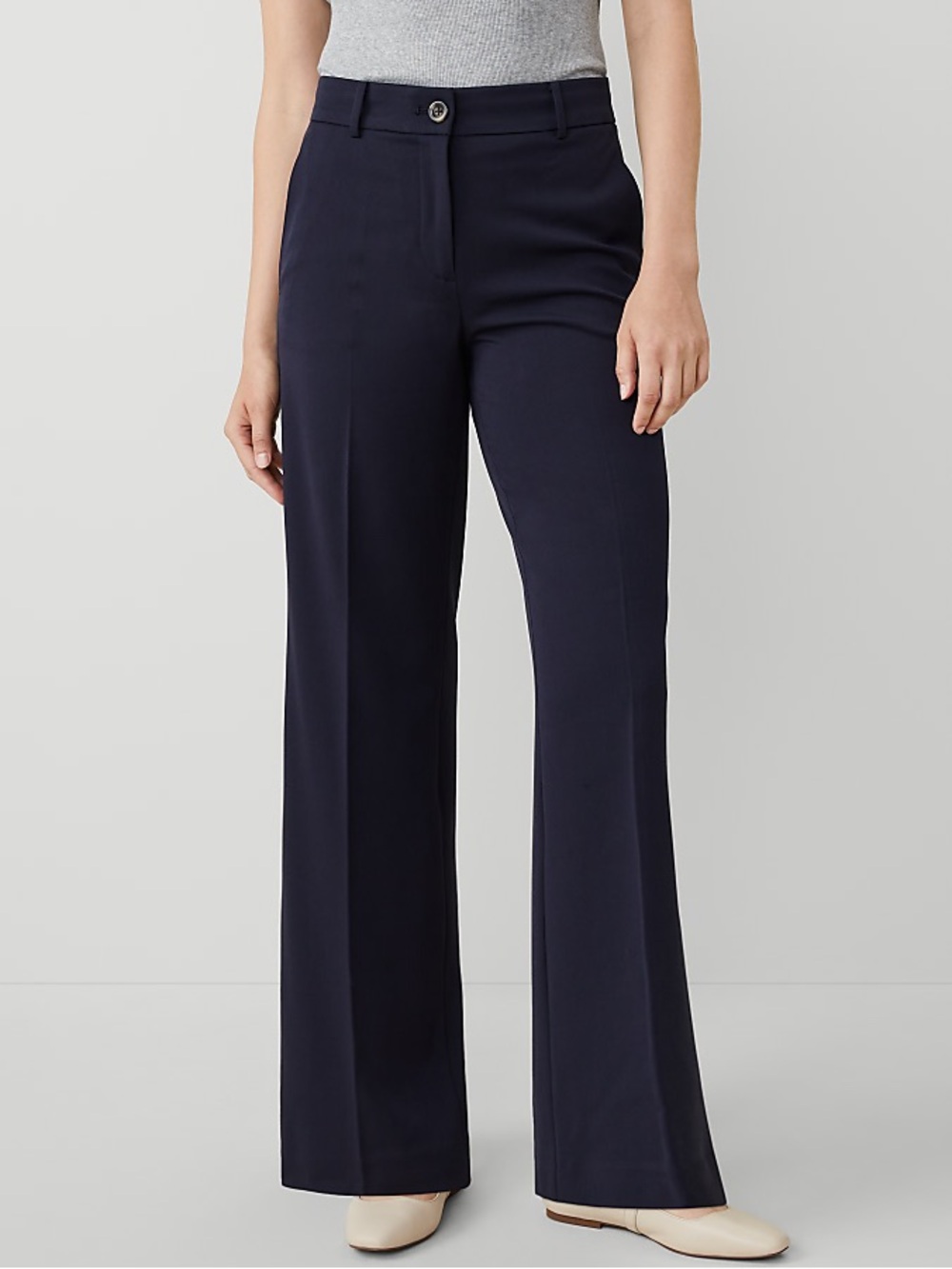 Ann Taylor Women's “Perfect Wide-Leg Pants” - Navy 2P